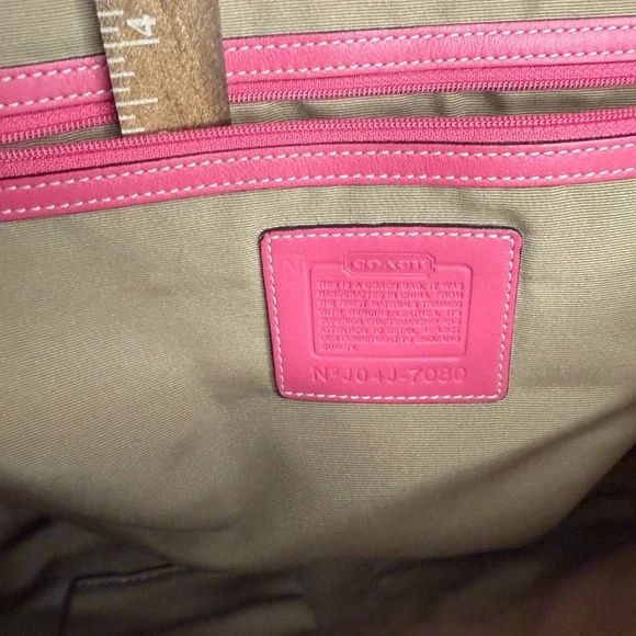 Vintage Coach 7080 pink soho signature canvas jacquard satchel purse suede trim - Picture 13 of 14